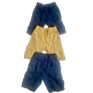 Children's Place Stretch Waistband Drawstring Pull on Navy/ Tan Shorts Boys Sz 6